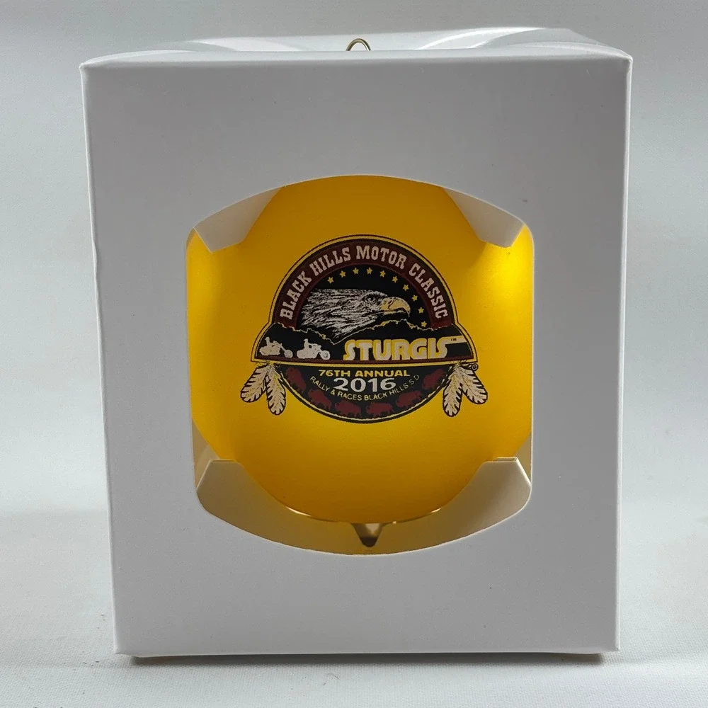 Sturgis 2016 Black Hills Motor Classic Yellow Eagle Ball Ornament 76th Annual